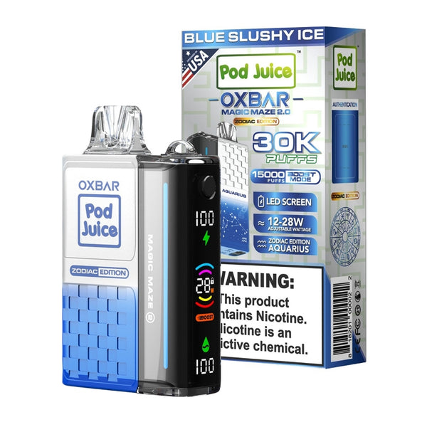 blue slushy ice oxbar magic maze 2 pod juice 30000