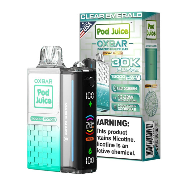 clear emerald oxbar magic maze 2 pod juice 30000