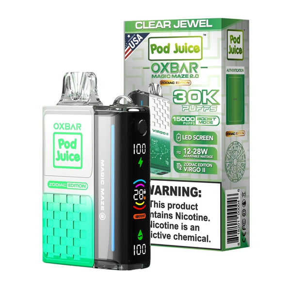 clear jewel oxbar magic maze 2 pod juice 30k