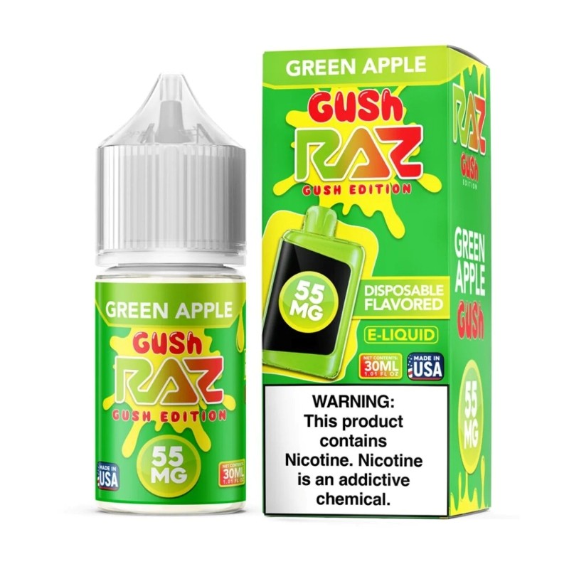 green apple gush pod juice raz gush