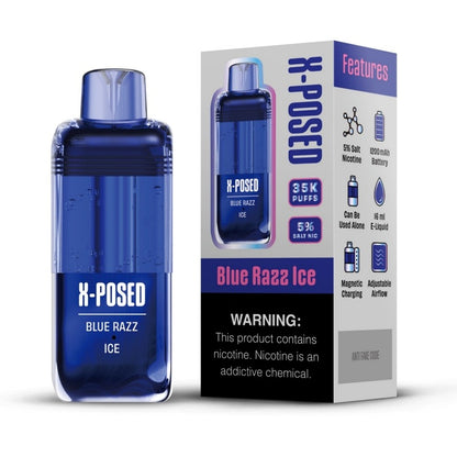 x posed 35k disposable pod blue razz ice