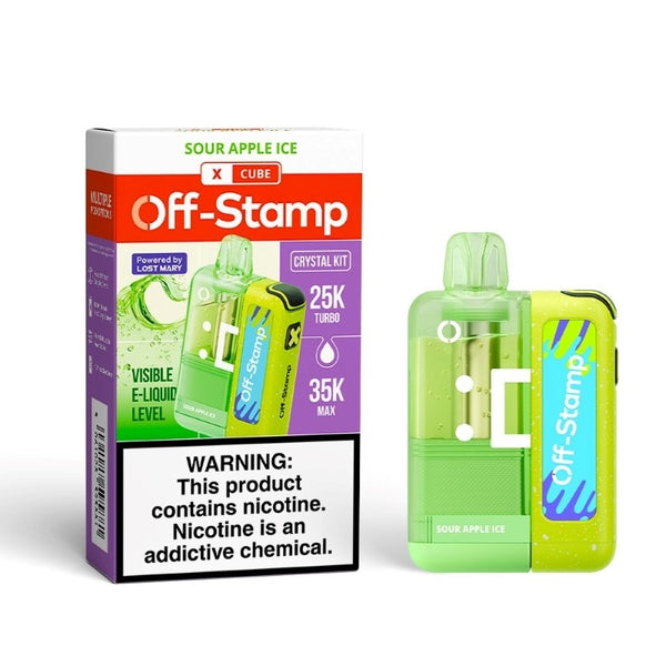 off-stamp x cube crystal cube 35k sour apple ice