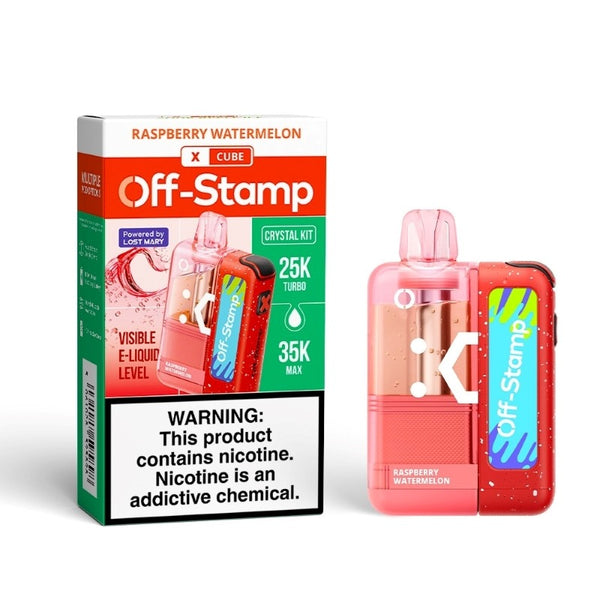 off stamp x cube crystal cube 35k raspberry watermelon
