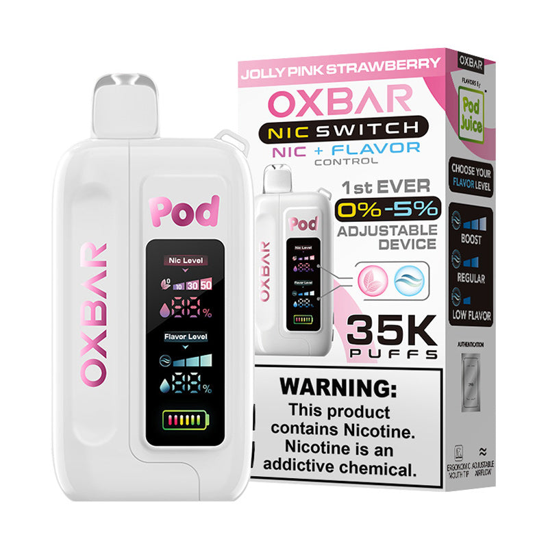 jolly pink strawberry pod juice oxbar nic switch