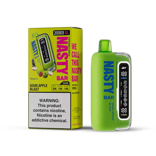 sour apple blast nasty bar xl 20000