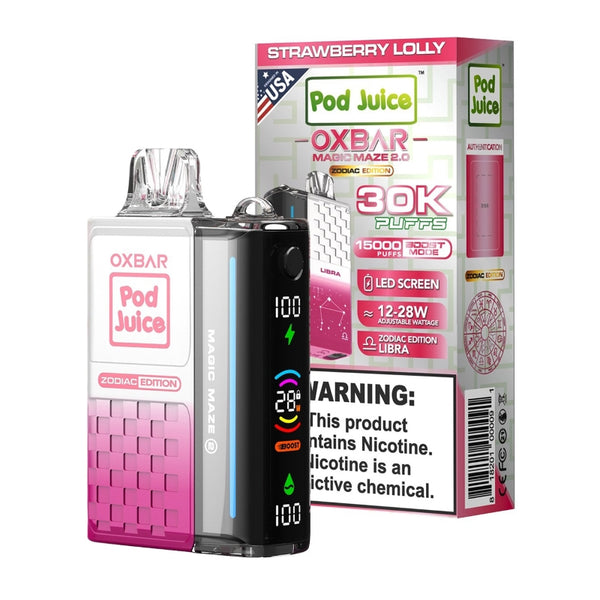 strawberry lolly oxbar magic maze 2 pod juice 30k
