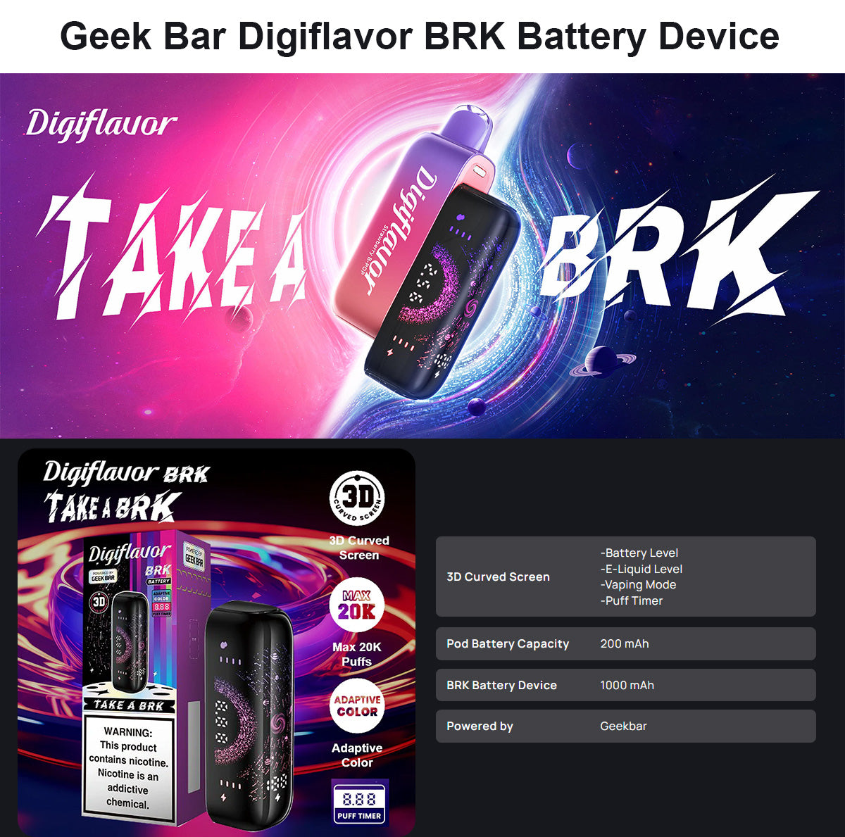 geek bar digiflavor brk disposable battery device