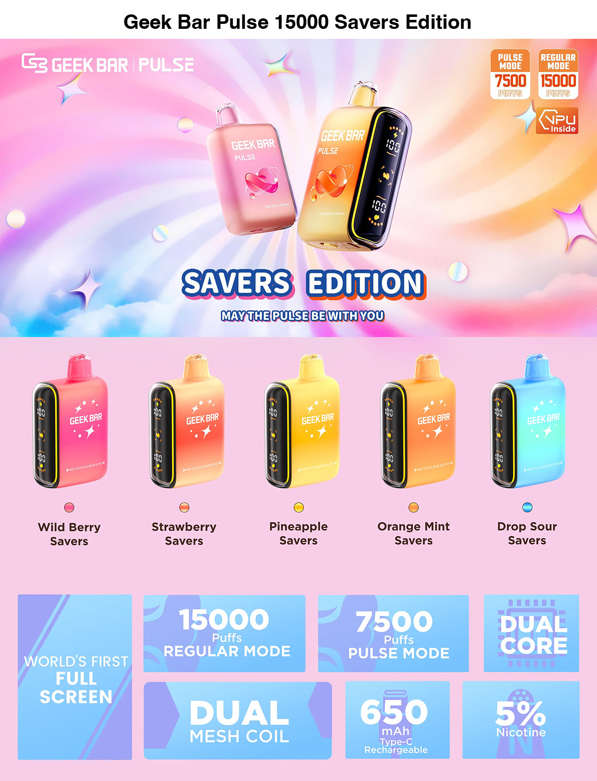 geek bar pulse 15000 savers edition