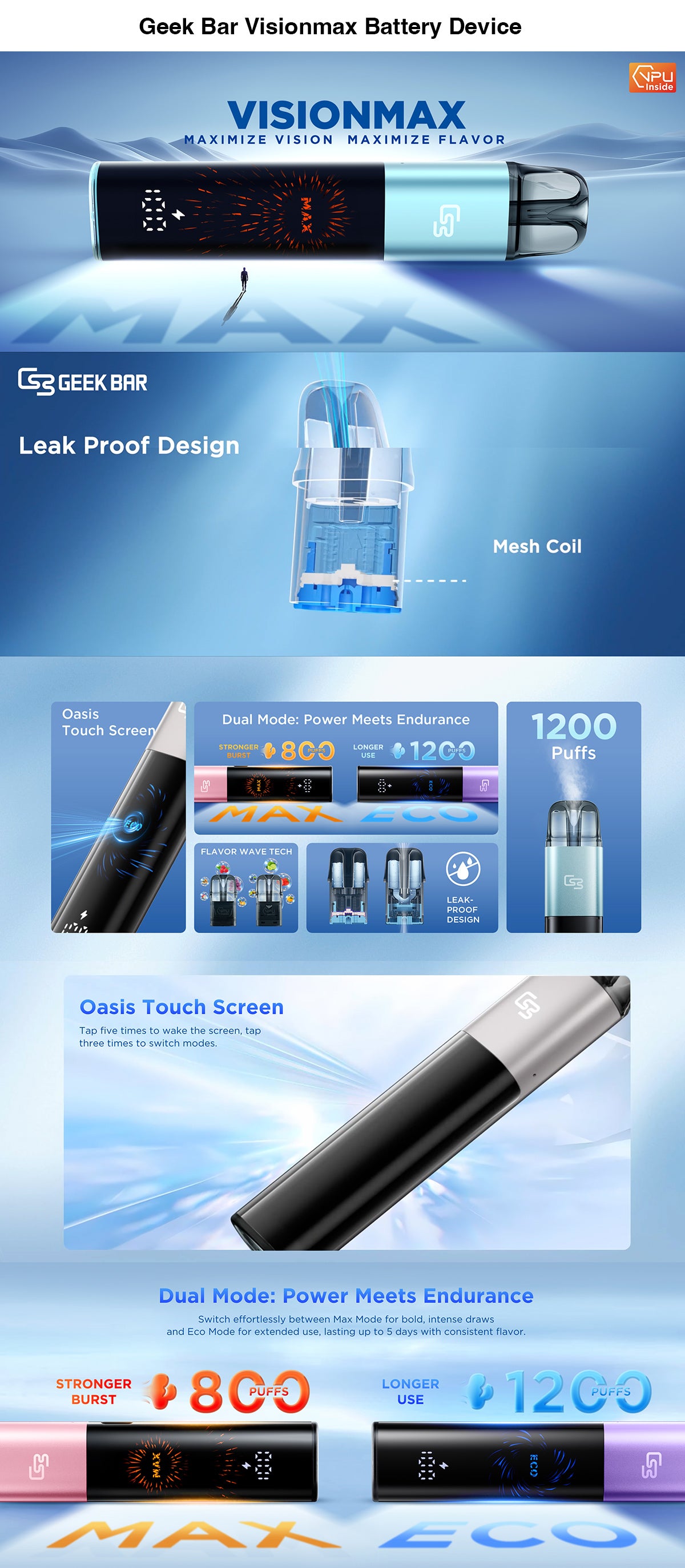 geek bar visionmax battery device