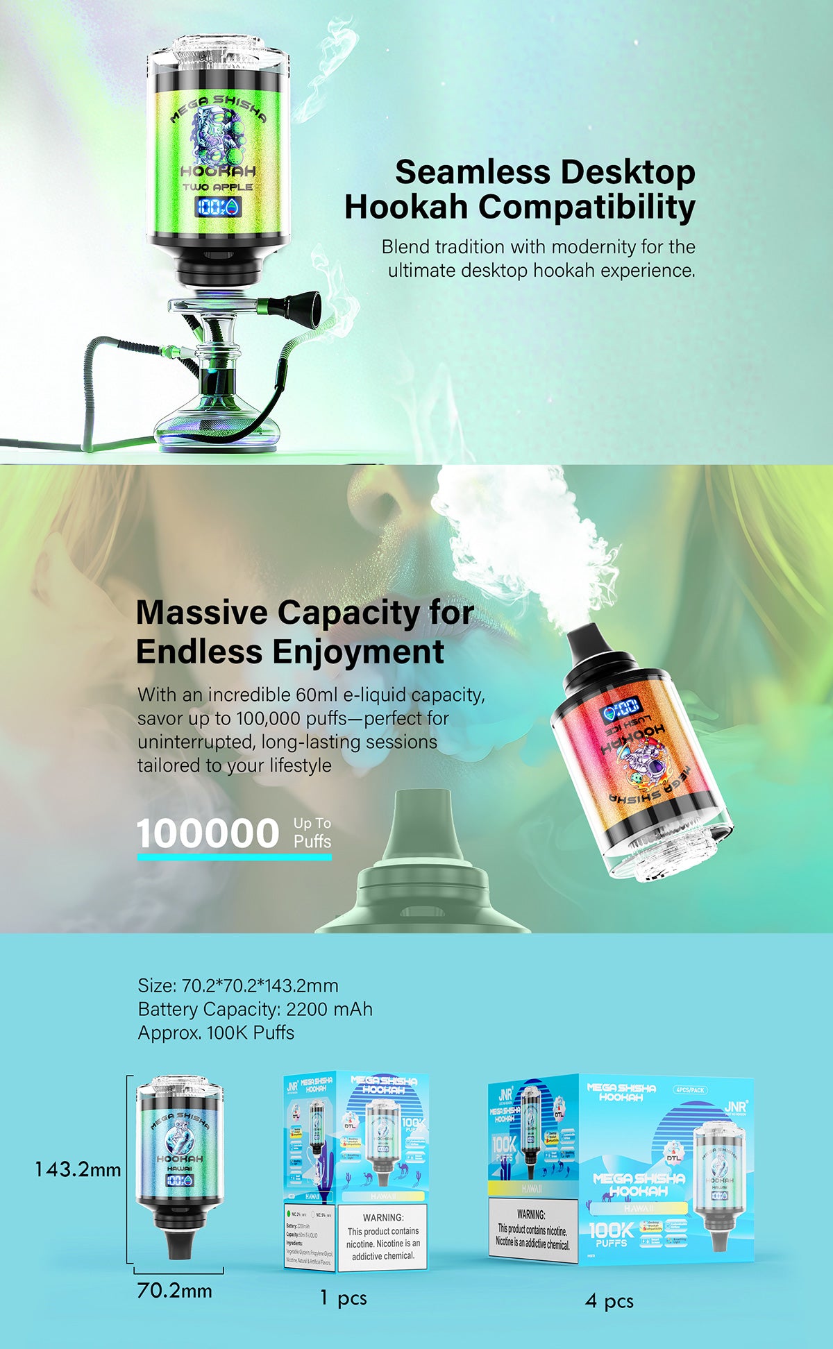 jnr mega shisha hookah 100k disposable vape