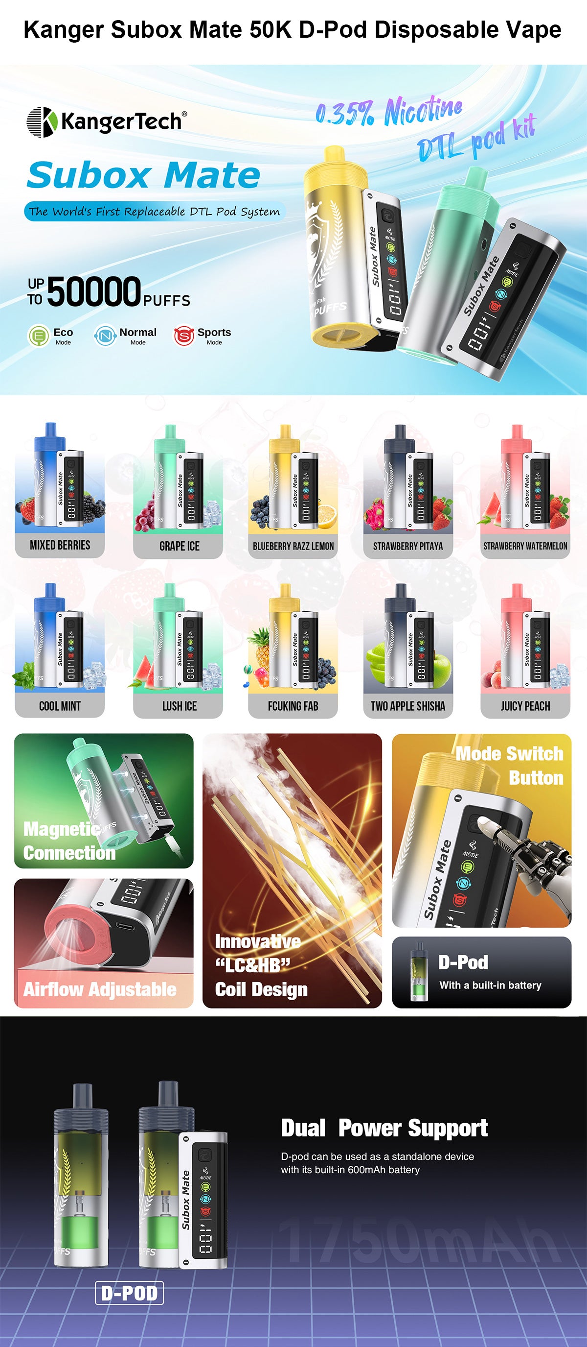 kanger subox mate 50k d-pod