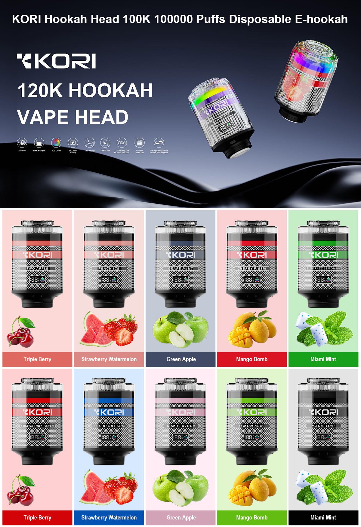 kori hookah head 100k