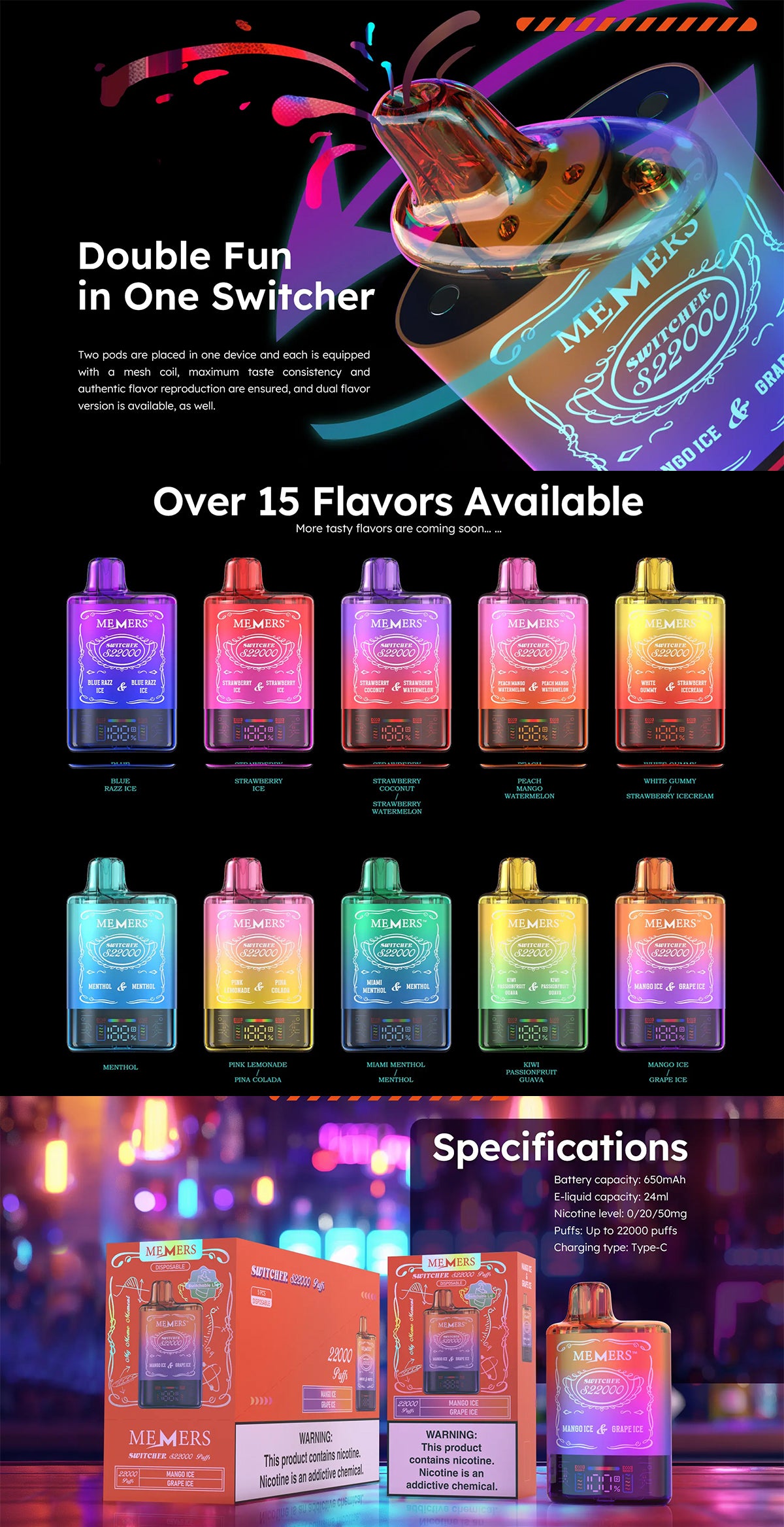 memers switcher s22000 disposable vape