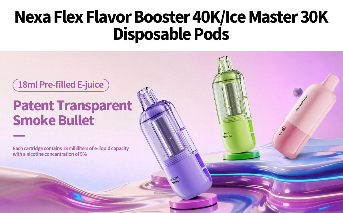 nexa flex flavor booster 40k/ice master 30k disposable pod