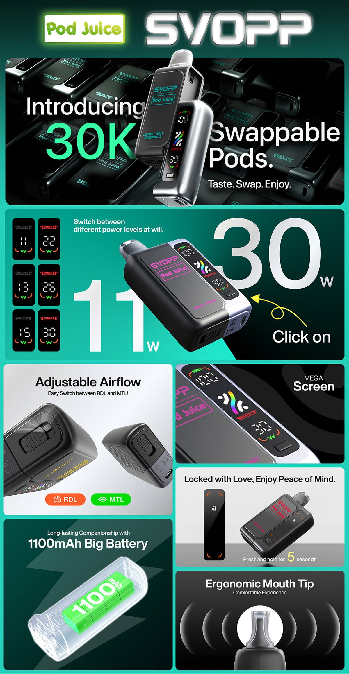 oxbar x pod juice svopp 30k pod