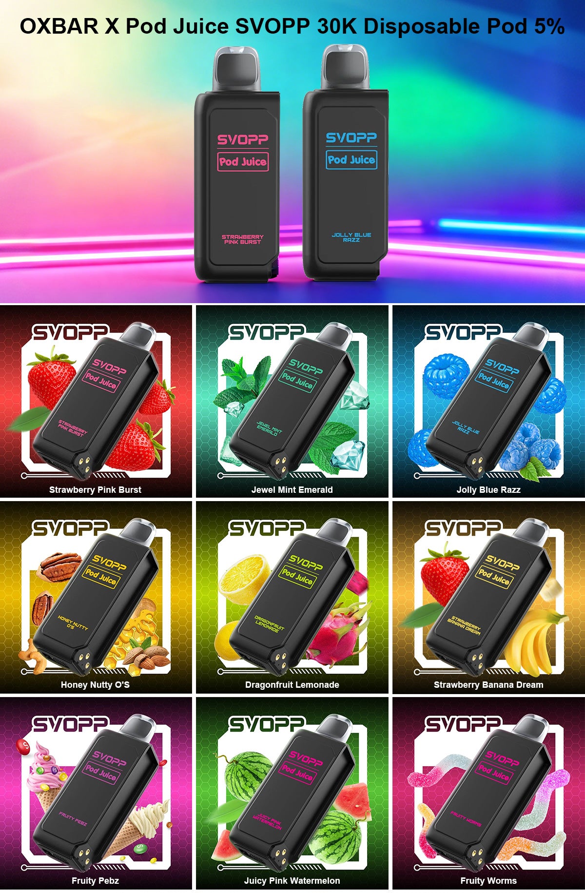 oxbar x pod juice svopp 30k disposable pod
