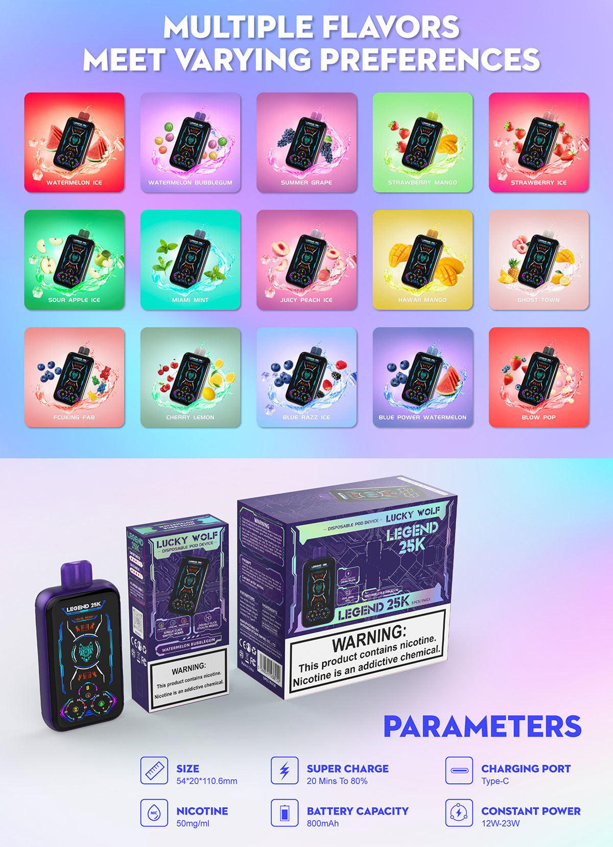 snowwolf lucky wolf legend 25k disposable vape