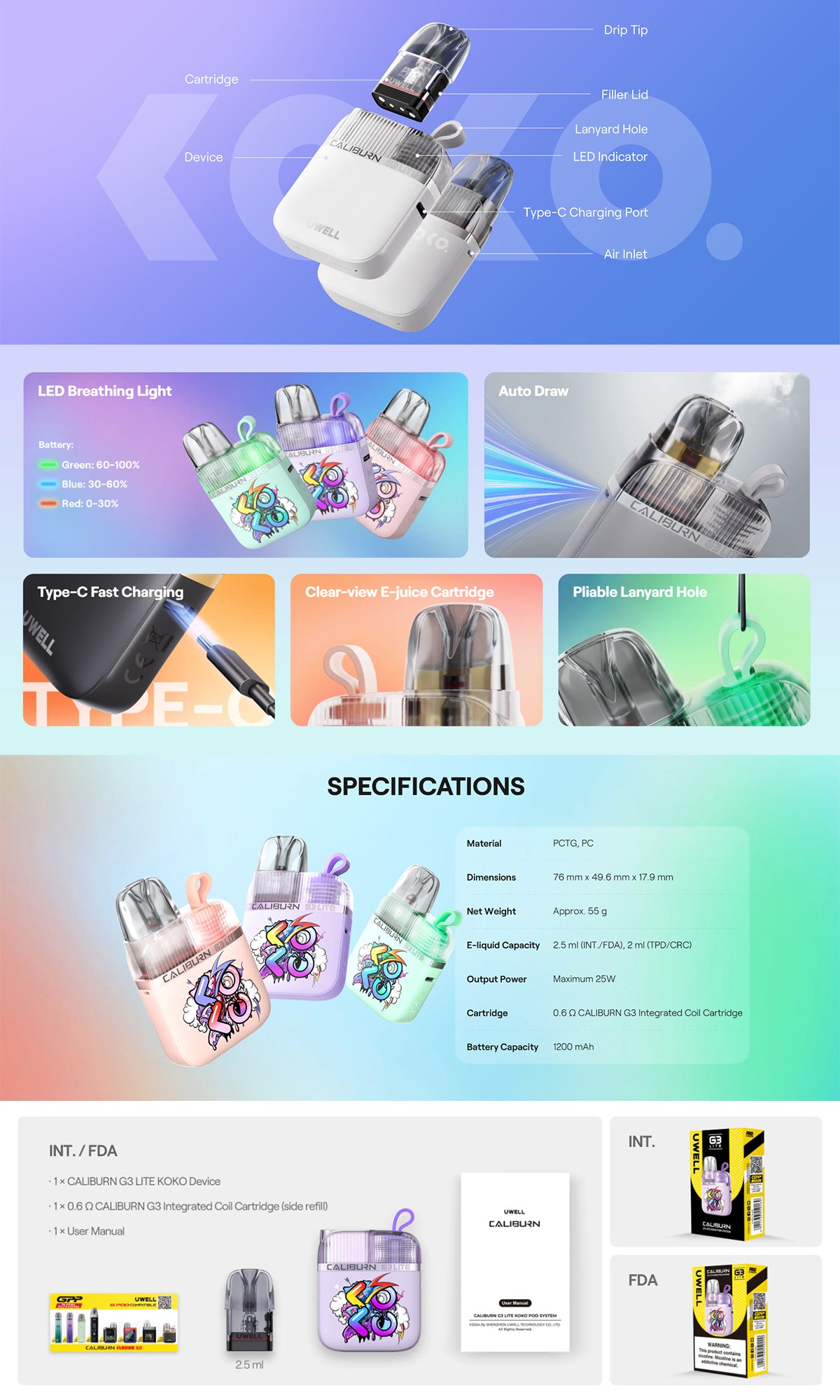 uwell caliburn g3 lite koko kit