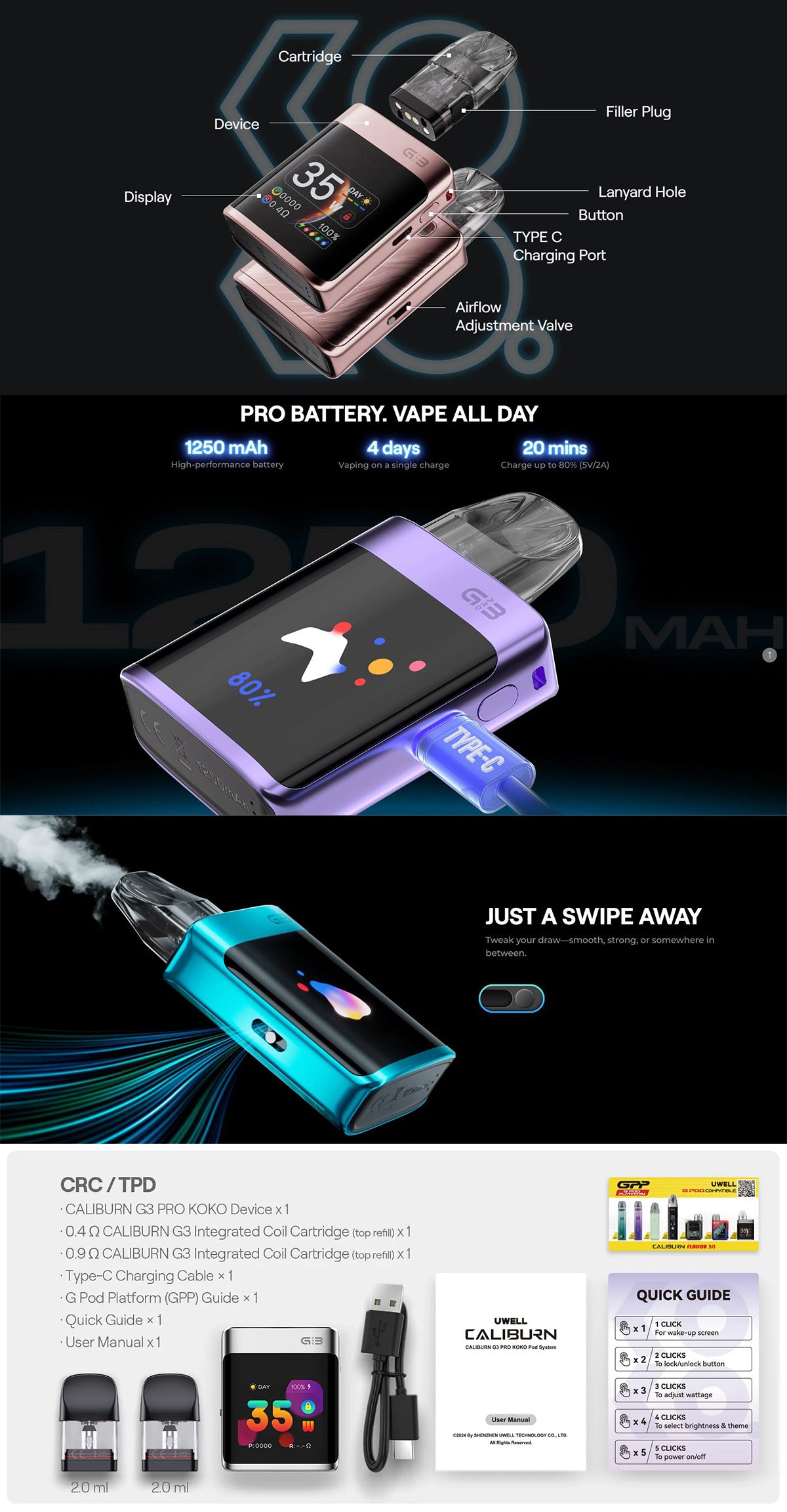 uwell caliburn g3 pro koko kit