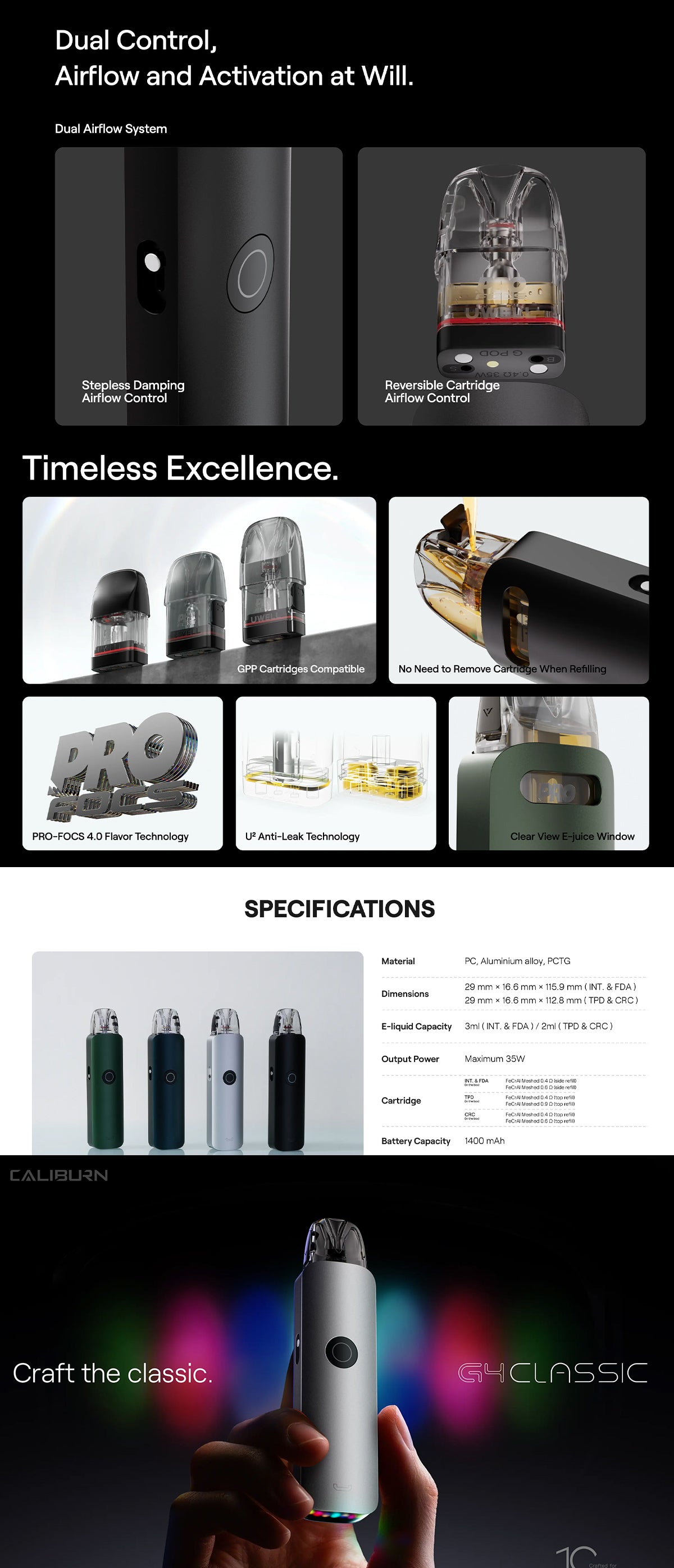 uwell caliburn g4 classic kit