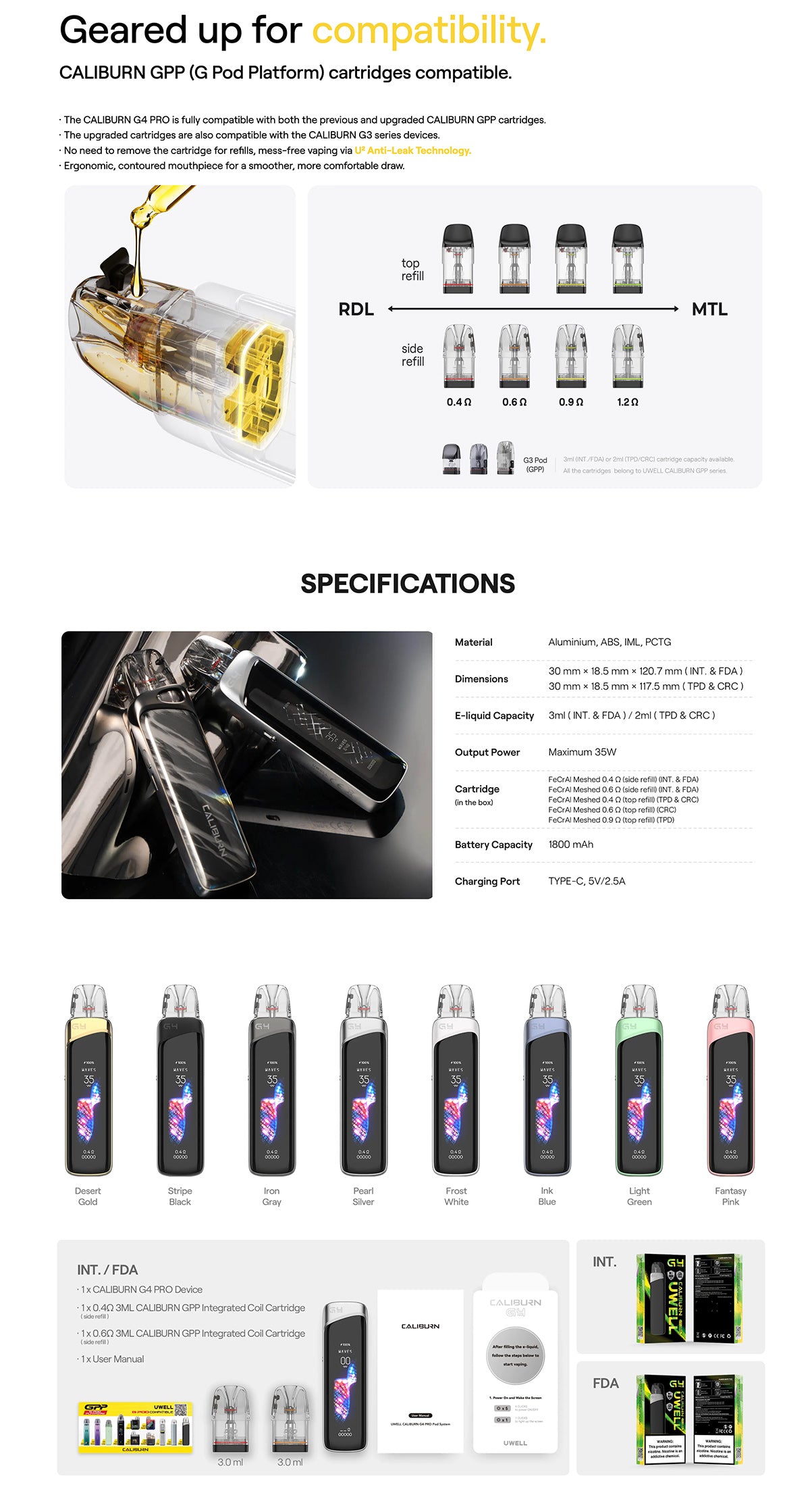 uwell caliburn g4 pro kit