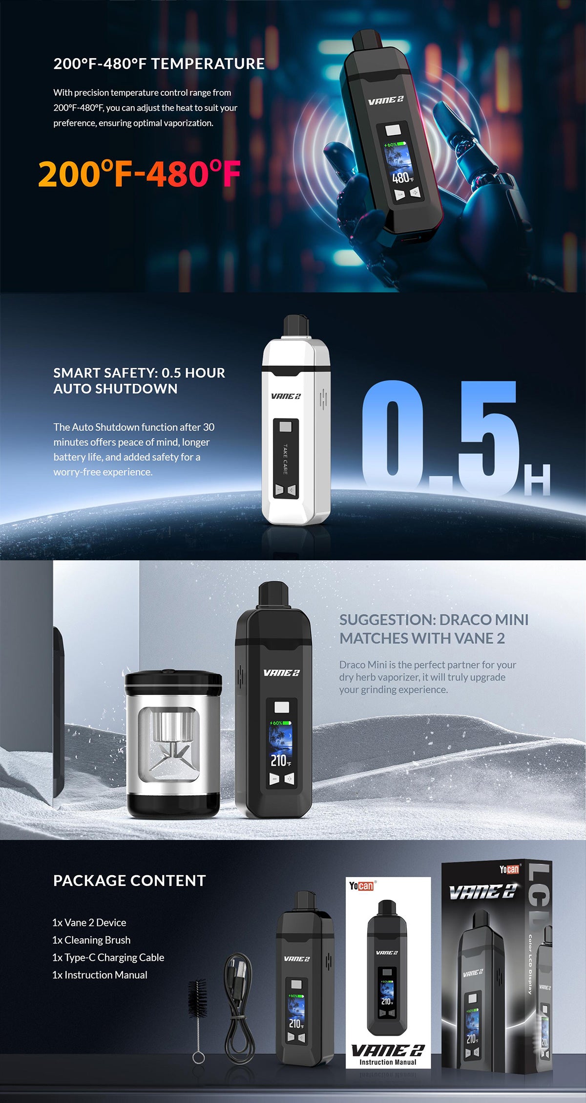 yocan vane 2 dry herb vaporizer kit