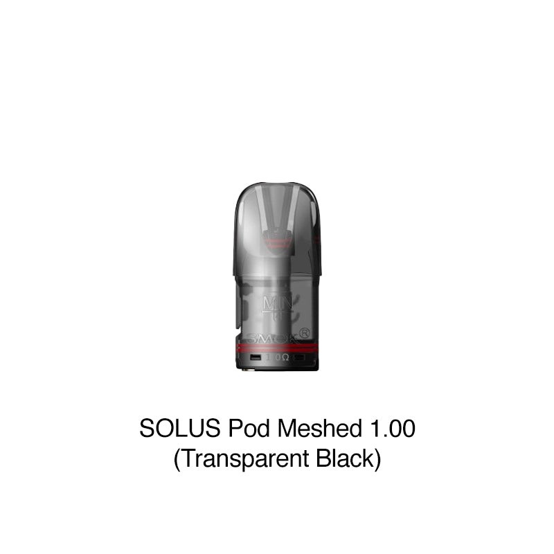 1.0ohm transparent black smok solus pod meshed pod cartridge
