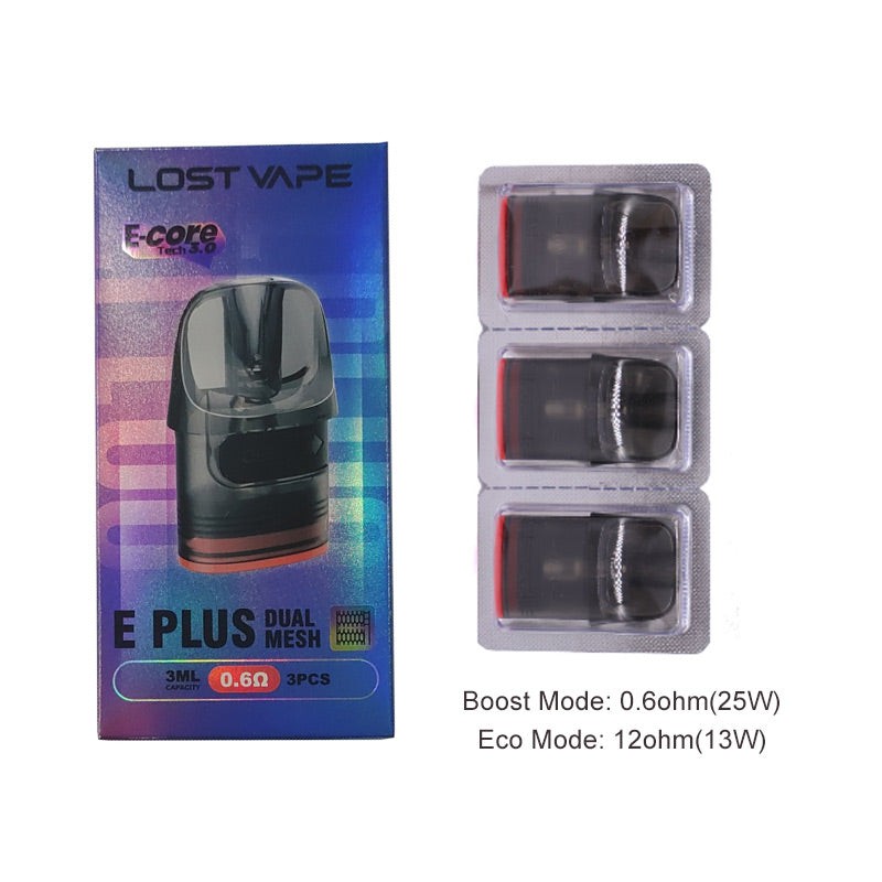 0.6ohm lost vape e-plus dual mesh cartridge