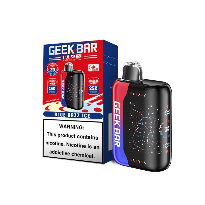 geek bar pulse x 25k patriot edition blue razz ice