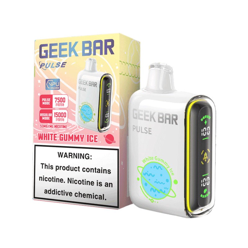 geek bar pulse 15000 white gummy ice