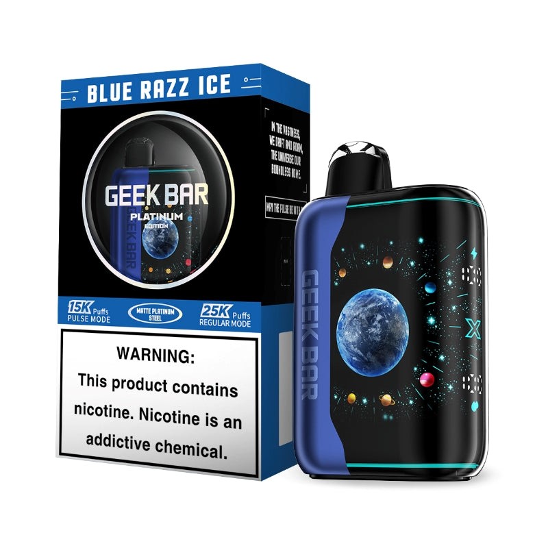 blue razz ice geek bar pulse x 25k platinum edition