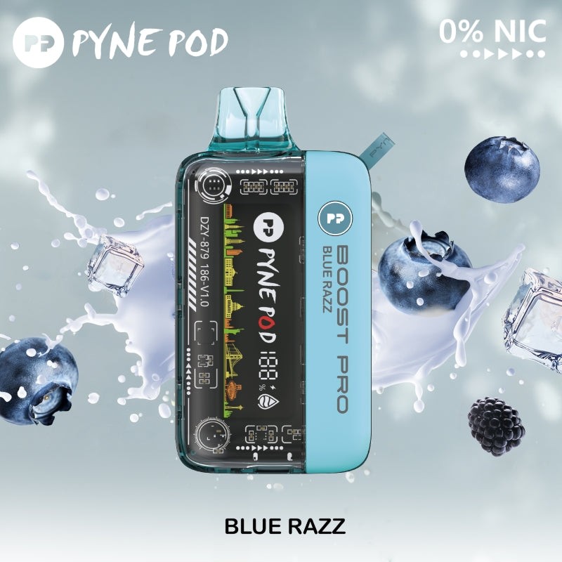 pyne pod boost pro 20k zero nicotine blue razz