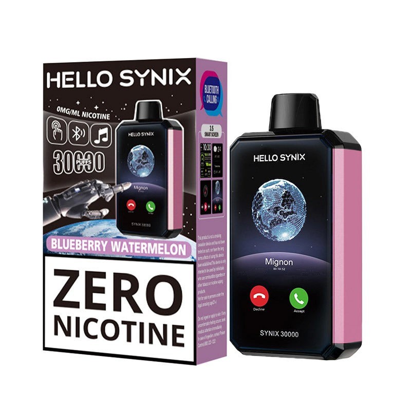hello synix 30k zero nicotine blueberry watermelon