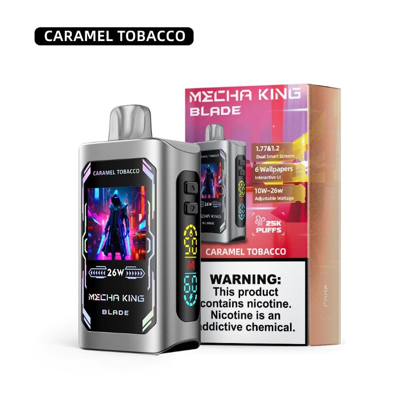 caramel tobacco mecha king blade 25k disposable vape