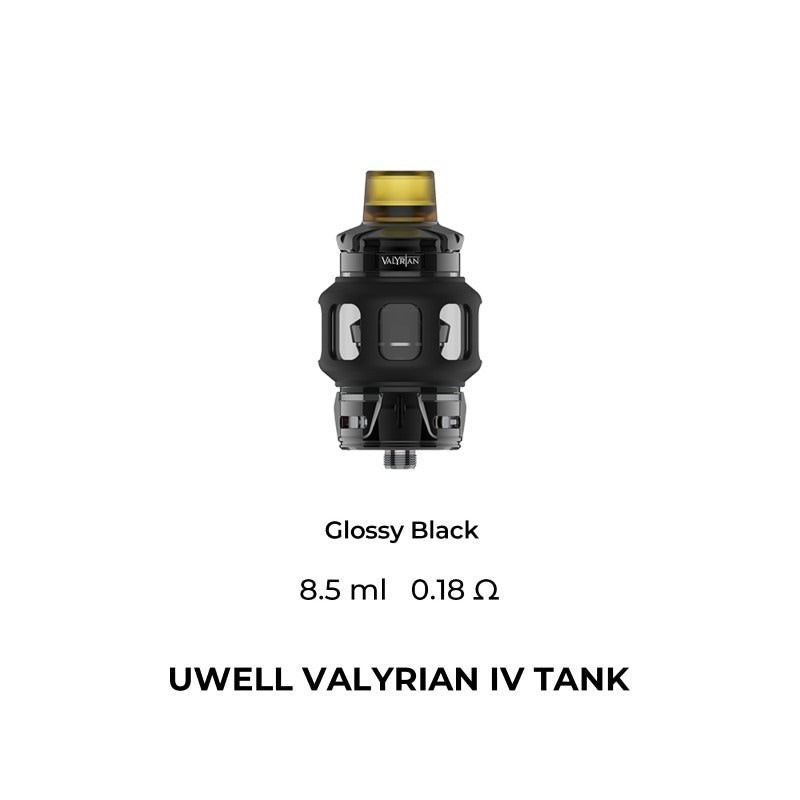 glossy black uwell valyrian 4 sub
