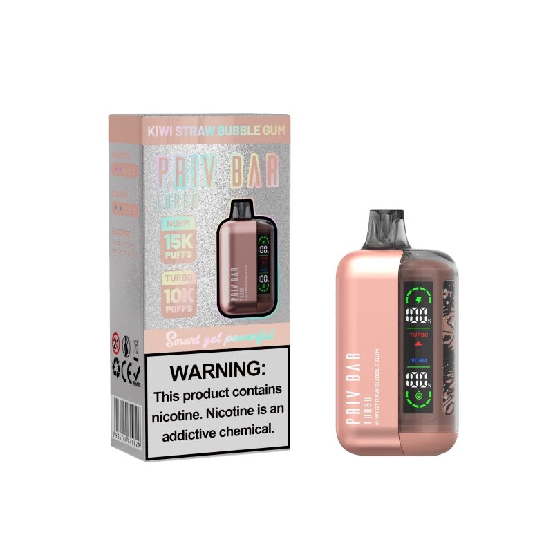 kiwi straw bubble gum smok priv bar turbo 15000