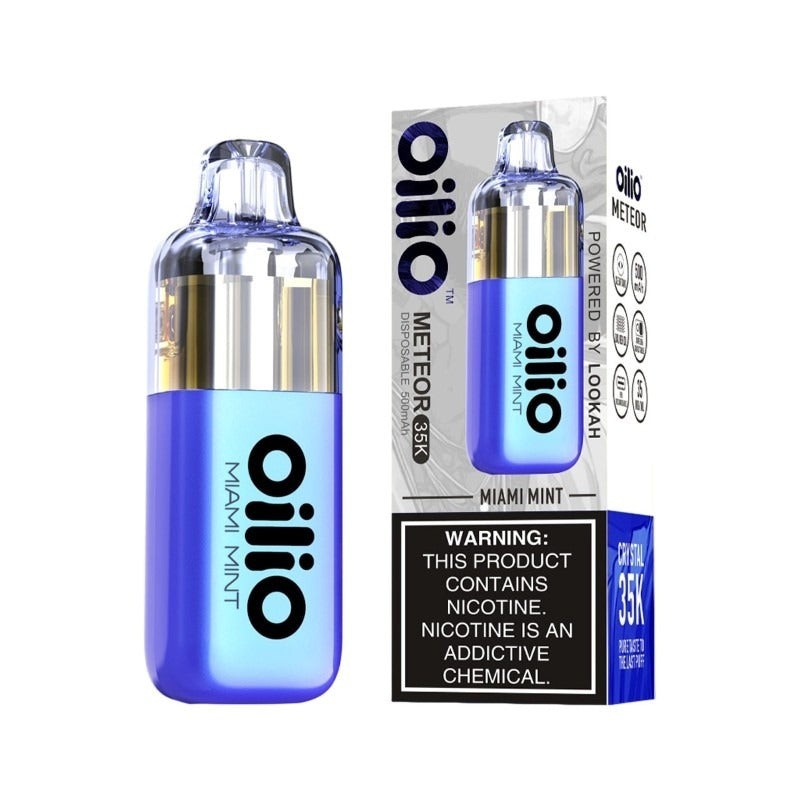 miami mint lookah oilio meteor 35000 disposable pod