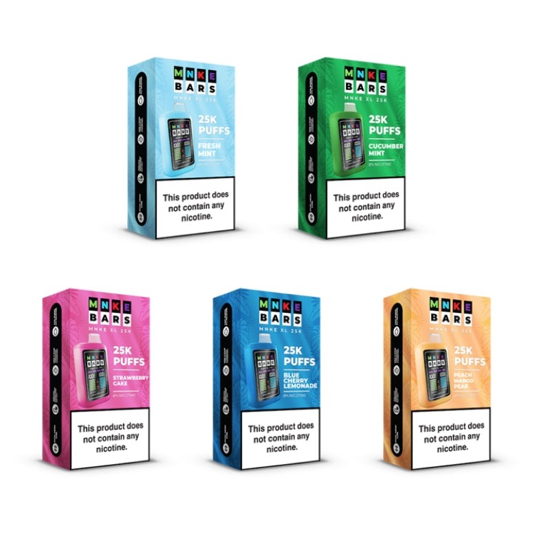 mnke bars xl 25k nicotine free all colors