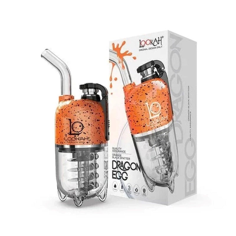 lookah dragon egg e-rig orange black spatter