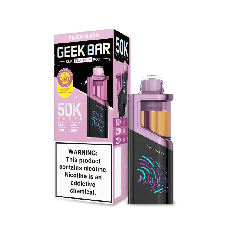 peach slush geek bar clio platinum 50000 disposable pod