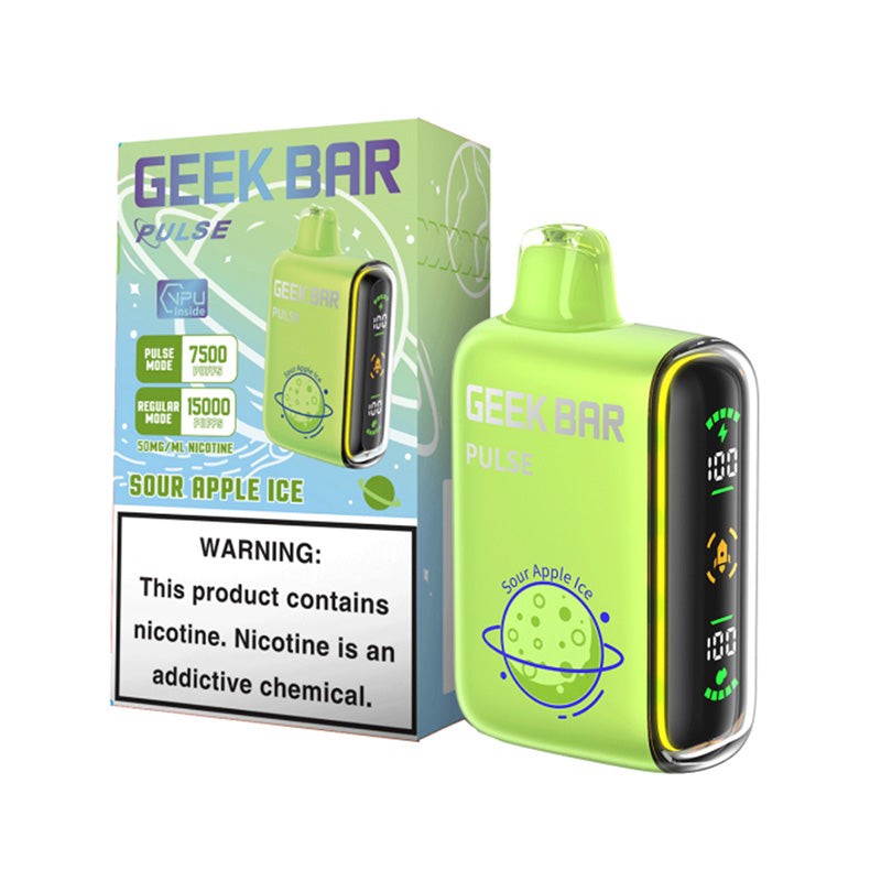 geek bar pulse 15000 sour apple ice