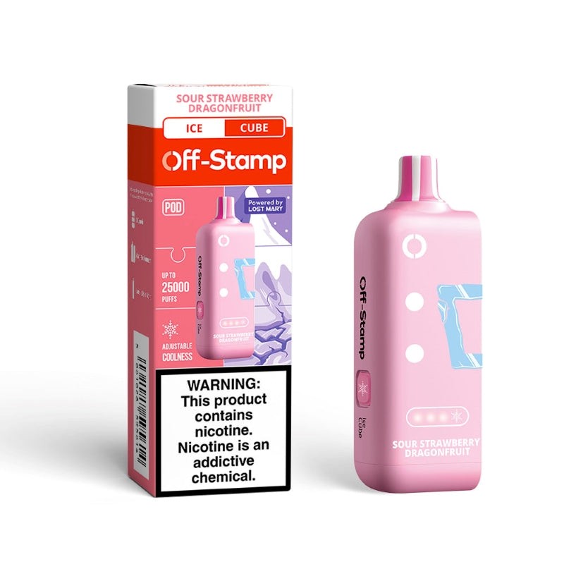 sour strawberry dragonfruit off-stamp x cube ice cube 25k