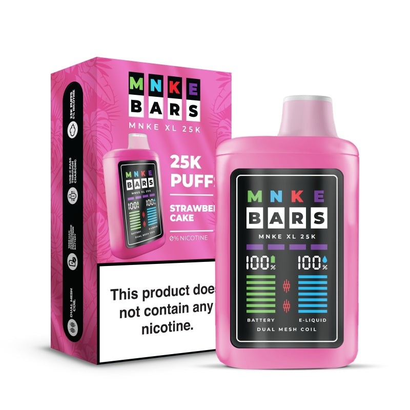 strawberry cake mnke bars xl 25k zero nicotine