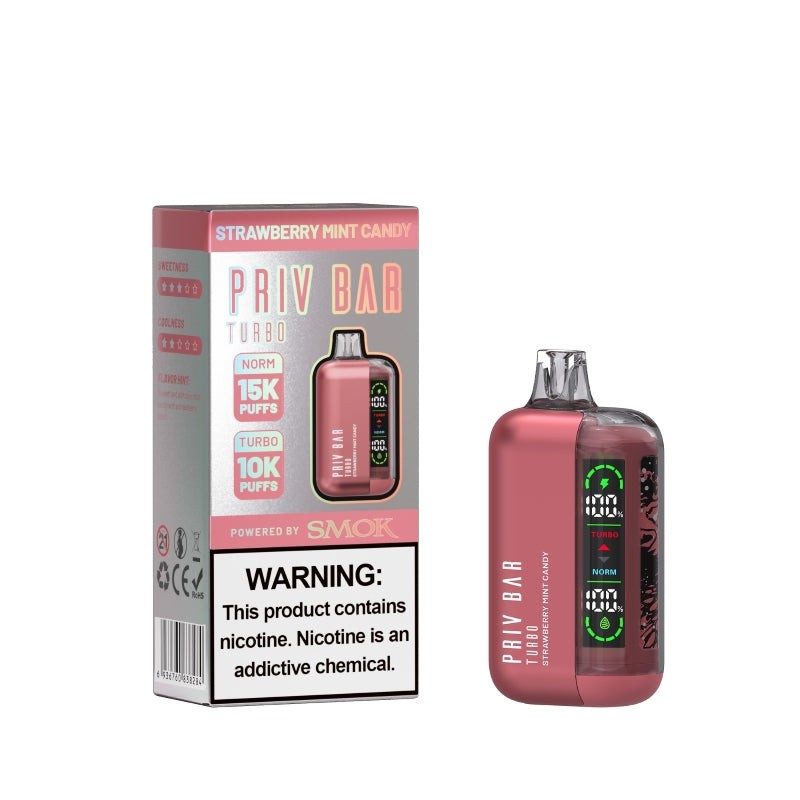 strawberry mint candy smok priv bar turbo 15000