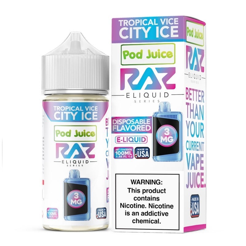 tropic vice city ice pod juice raz disposable collab