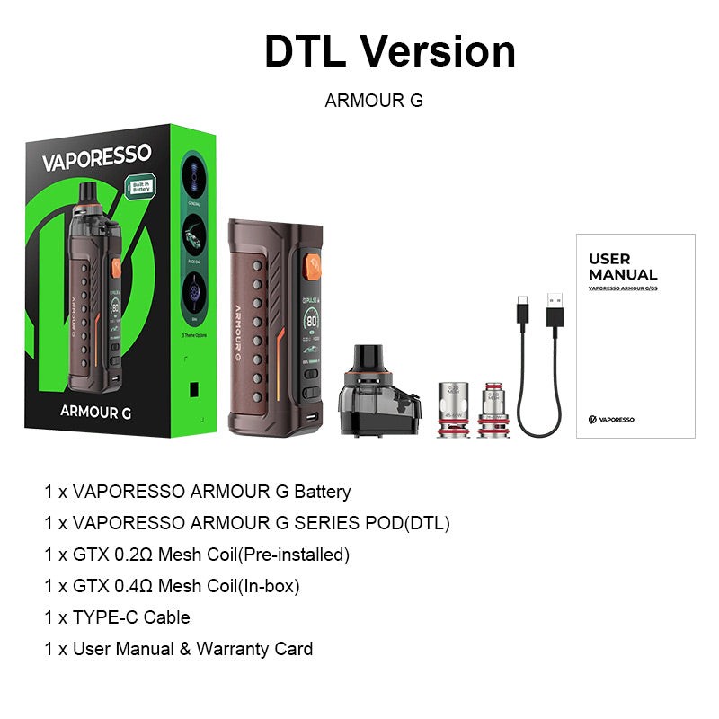 vaporesso armour g dtl package