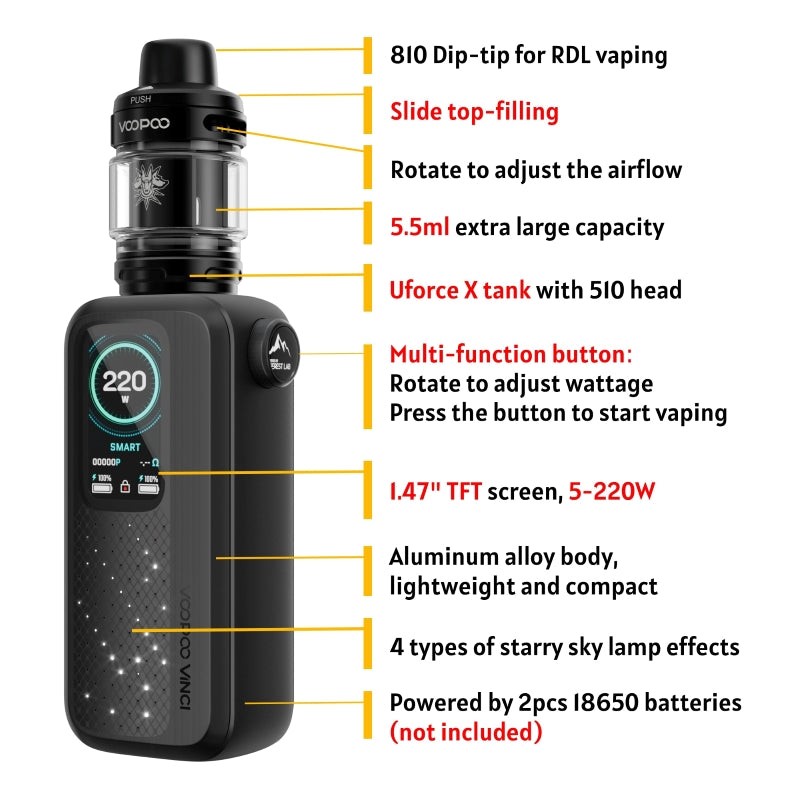 voopoo vinci spark220 details