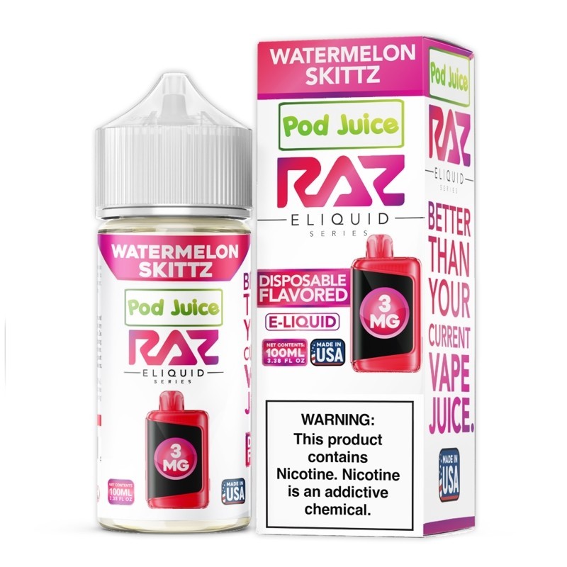 watermelon skittz pod juice raz disposable collab