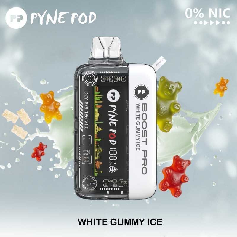 pyne pod boost pro 20k zero nicotine white gummy ice