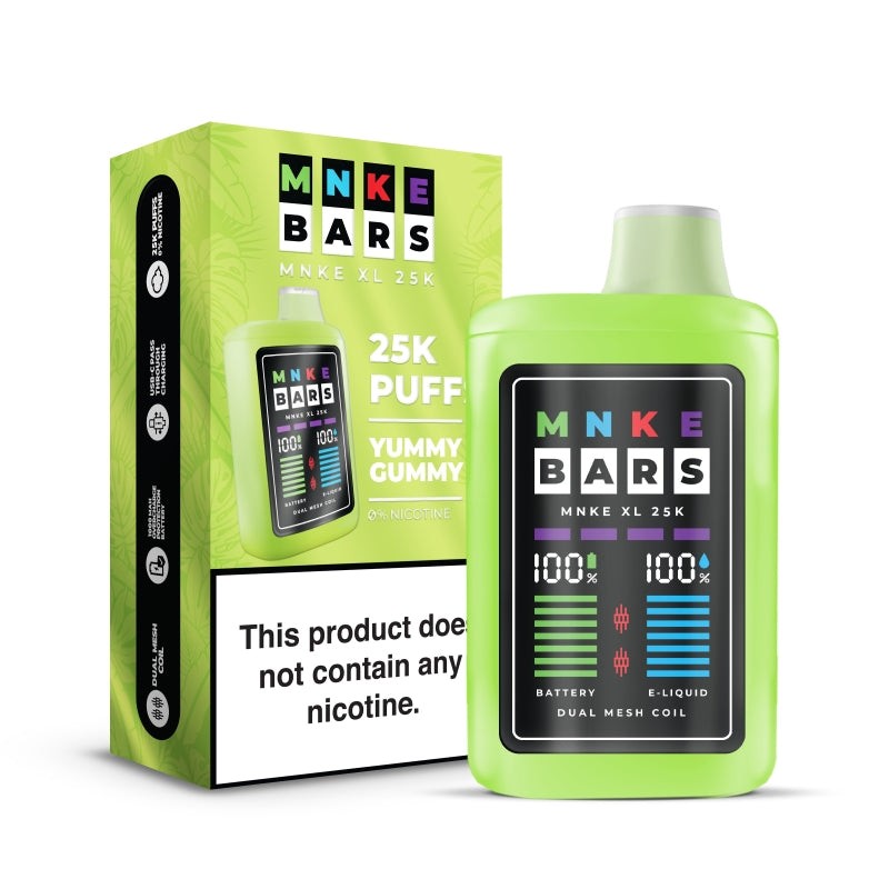 yummy gummy mnke bars xl 25k nicotine free